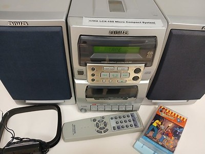 Mini Musikanlage AIWA LCX-155 Kassettenrecorder CD-Spieler Radio 2 Boxen + FB | eBay.de