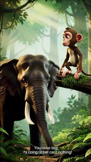 Monkey and Elephant story kids animated cartoon