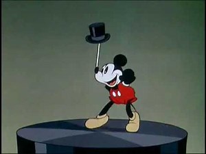 Mickey dances on a Top Hat and with Gloves in Thru the Mirror from 1936