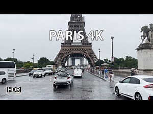 Rainy Streets of Paris - 4K HDR - City Drive Compilation
