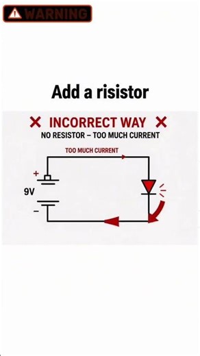 How to wire a LED. Use the correct resistor to limit current flow to the led. #ohmslaw