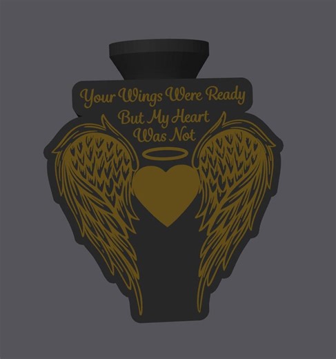 Angel Wings Memorial Lamp Base – 3D Print File for Lithophane Lamp - Etsy
