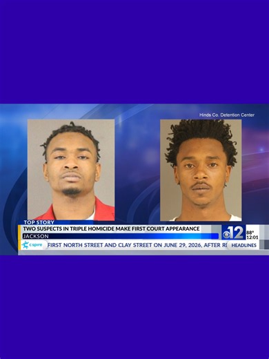 Two arrested in connection to Jackson triple homicide #crime #jackson #jacksonms #mississippi #wjtv12 #wjtv #wjtv12news #fyp
