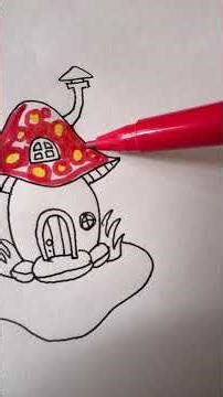 How to draw 🍄 🏠 easy #mushroom #house #cute #drawing #art #easydrawing