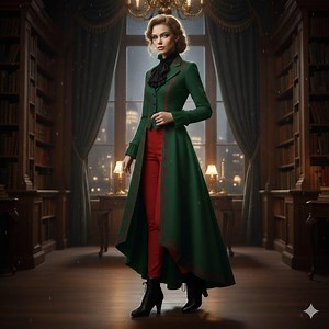 Military Green Gothic Victorian Tailcoat for Women – Steampunk Cosplay Jacket, Vintage British Long Coat, Premium Cotton Court Costume Dress - Etsy