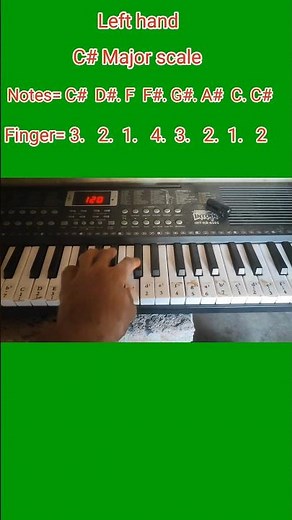 left hand C# Major scale Piano ll piano finger position ll #shorts #majorscale #aspianotutorial ll