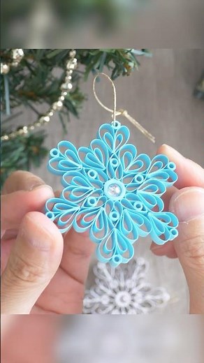 何で水色の紙にしたんだろ😓紙で作る雪の結晶・クリスマスオーナメント Paper Snowflake for Christmas #ペーパークイリング #diycrafts #紙工作ぺん
