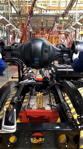Car axle installation process mechanical work #shorts
