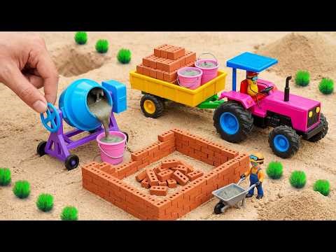 Building a Beautiful Solid House from 1,000 Bricks | Science Project | DIY Mini Tractor