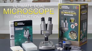National Geographic Dual LED Kids Microscope - 50+ pc Science Kit with 10 Prepared Slides & 10 DIY Blank Slides, Biology Experiment Activity, Microscope Kit for Kids 8-12 (Amazon Exclusive)
