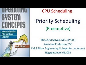 Priority Scheduling Pre emptive | CPU Scheduling |Operating system