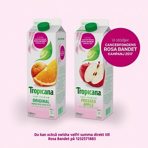 Håll utkik efter våra rosa juicer i oktober! För varje såld rosa Tropicana skänker vi 1 krona till Rosa Bandet. | Tropicana Sverige