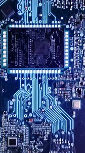 Vertical video Microprocessor Connecting with a Motherboard and Activates entire System. Artificial Intelligence and Large Language Model Visualization
