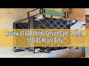 Review VEVOR Utility Service Cart, 2 Shelf 550LBS Heavy Duty Plastic Rolling Utility Cart with 360°