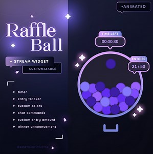 Raffle Ball Widget - Customizable Giveaway Tool Twitch Youtube | Infinite Entries | Viewer Incentive | Streamelements OBS | Streamer Vtuber - Etsy Australia