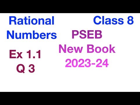 Q3 Ex 1.1 | Rational Numbers | Class 8 | Chapter 1 | PSEB New Book 2023-24 | Maths