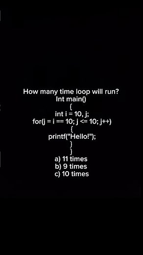C Programming Trick Question — How Many Times Will the Loop Run? | #1printf
