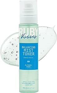 Ruby Kisses Balancing Face Mist Toner, Hydrating for Sensitive, All Skin Types, Light & Fresh Spray-on Toner, Reduce Redness & Inflammation, Alcohol Free, Made in Korea