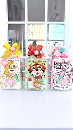 𝚂𝚑𝚎𝚕𝚕𝚢𝚎 𝙼𝚌𝙳𝚊𝚗𝚒𝚎𝚕 on Instagram: "VINTAGE COIN SAVER VALENTINES 💘 **SOLD SOLD SOLD** Choose between: Doggie (SOLD)• Tiger (SOLD)• Kangaroo (SOLD) Each Mini Disc Album: •Laminated Vintage (50s or 60s) Coin Saver Folder •Measure 3.5” X 5.25” •Vintage Quilt Stitched Heart on the cover •Vintage Elements: Whitman playing card, buttons, milk caps, flash cards, tickets, advertising label OR seed packet, two Valentine cards and shipping tags •Other Page Elements: folded scrapbook papers, i