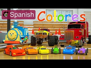 Learn Colors (SPANISH) - Colores y coches de carreras con Max, Bill y Pete el camin - TOYS - Videos For Kids