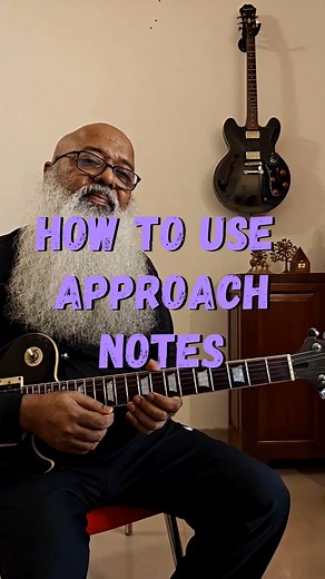 Approach notes for soloing. Take a note. Play a semitone before you play your chosen note. Try it with all the notes of a C Major triad. Try it with the triads of a I-vi-ii-V ✅Have fun with it! ✅Follow me for more 🎸stuff! ✅DM me for one-on-one 🎸 lessons! . . . . . #theguitarbaba #guitarbaba #guitargram #guitarists #guitarplayer #instaguitar #guitarsdaily #approach #soloing #musictheorylessons #beginnermusictheory #beginnerguitarlessons #improvisation #arpeggios #daddario #daddariostrings #lesp