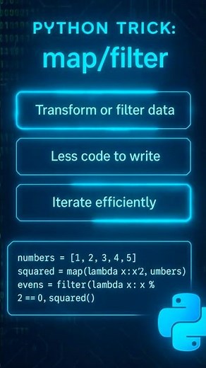 Write Cleaner python Code with map() & filter() in Python 🧠✨