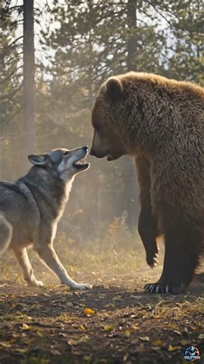 Grizzly Bear vs Gray Wolf 🐻🐺 | Ultimate Wild Fight in 4K | Who Wins? VELQTRON