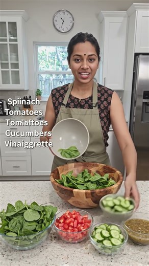 Healthy salad making with ai #salad #healthy spinach salad