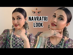 ✨Quick and Easy Navratri, Garba Makeup look😍 | Sweat proof | Long lasting | Indian Festival makeup✨