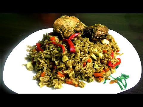 Aprende a preparar Arroz Verde con pollo - RECETA CASERA 2021