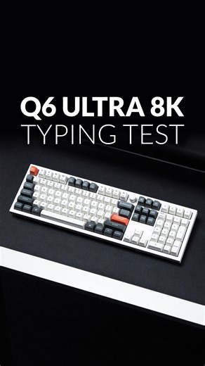 Q6 Ultra 8K: let the keystrokes speak. Wireless 8K speed that lasts for months, ultra-low latency, and a deep thocky sound you can feel in every keystroke. #Keychron #KeychronQ6Ultra8K #MechanicalKeyboard #WirelessKeyboard #CustomKeyboard #TypingTest #ASMR | Keychron