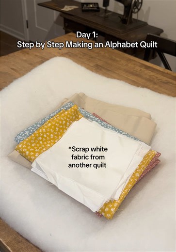 Another alphabet quilt in the making… with my antique treadle sewing machine that I bought the other day making an appearance #alphabetquilt