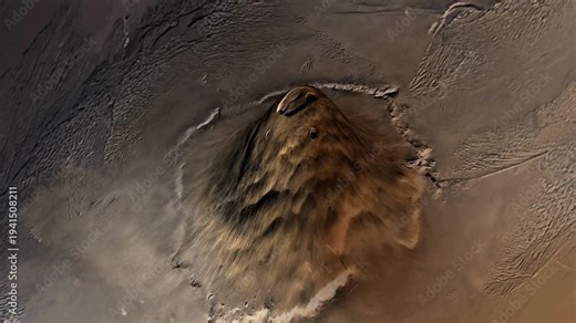 Olympus Mons – Largest Volcano on Mars Loop . 3d Animation