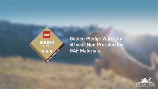 The GAF Golden Pledge Warranty isn’t just a piece of paper. It’s real peace of mind. When you choose a Golden pledge through Thompson Roofing and Construction, you’re getting one of the strongest warranties in the entire roofing industry, backed directly by GAF. That means long term protection not only on materials, but also on the workmanship installing your roof. A roof is too big of an investment to leave to hope it holds up. The Golden Pledge ensures it’s covered, certified, and built to las