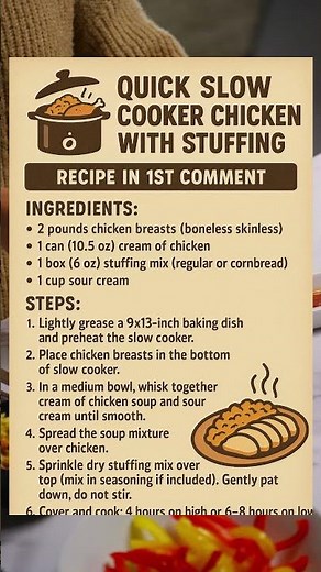 Quick Slow Cooker Chicken with Stuffing