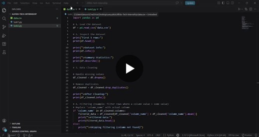 #alfidotech #python #pandas #dataanalysis #learningjourney #studentproject #datacleaning #datavisualization #techskills #analytics #exploredata #internshipjourney | Sanyukta Futane
