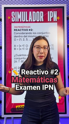 🧠 Reactivo #2 de Matemáticas - Guía Examen IPN 2026 A = múltiplos de 3 entre 1 y 30 -> 10 elementos. La intersección A ∩ B son los elementos que A y B tienen en común. Como B contiene los múltiplos de 5, buscamos cuáles son múltiplos de 3 y 5: 15 y 30 -> 2 elementos. El producto cartesiano (A ∩ B) x A tendrá: 2 x 10 = 20 elementos. ✅ Respuesta correcta: inciso A. ✖️ Estudia Matemáticas y todas las materias del examen con el Curso IPN 2027 en Unibetas Súper Pro. 🔗 Enlace en nuestro perfil.