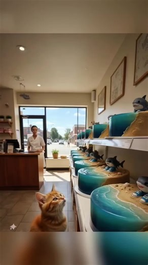 A cute kitten buys a cake and enjoys a lot of #cutecat #catslovers #foryouoage #catsoftiktok #cake