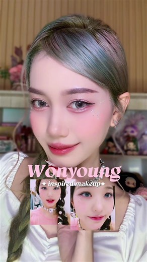 (｡•̀ᴗ-)✧ trying to recreate Wonyoung’s makeup soft, clean, and glowy in the prettiest way ♡ tap tap dikit tapi complexion-nya langsung keliatan polished (˶ᵔ ᵕ ᔆ˶) daily look tapi idol-coded banget — barenbliss 2in1 Cushion Powder · CC1 Cassia 🐚✨ #kbeauty #makeup #makeuptutorial #wonyoung #wonyoungism