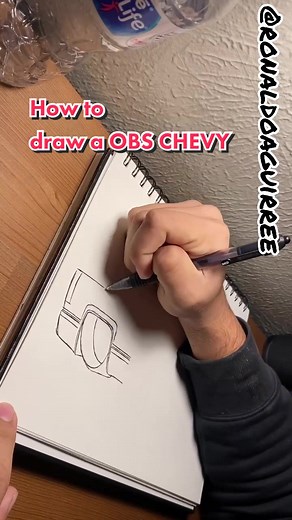 How to draw a OBS Chevy by yours truly 😎 #dallasobs #obstrucks #art #carart #drawing #sketch #trokiando #truckart #freehand #musclememory #fyp