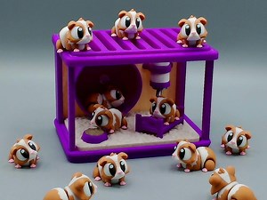 Flexi Hamster Playset | 3D Printed Articulated Hamster Fidget Sensory Toy | Desk Toy Gifts - Etsy