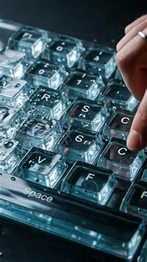 Glass Keyboard ASMR – Satisfying Ice Key Press Sounds