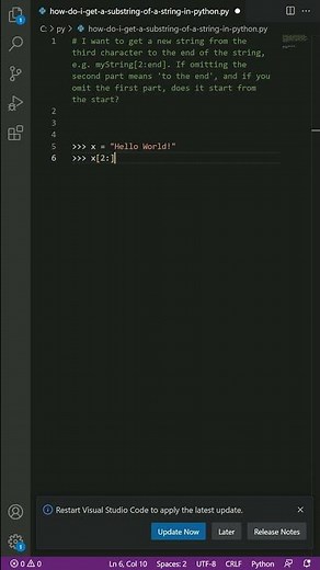 How do I get a substring of a string in Python?