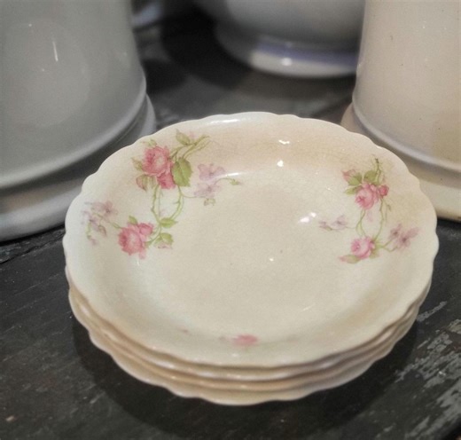 Vintage Johnson Brothers Pink Floral Butter Pats Set, English Cottage China (set of 4) - Etsy