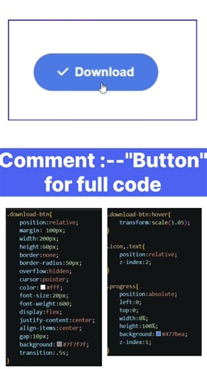 Premium Download Button 🔥⬇️ | HTML CSS JavaScript Project #shorts #coding