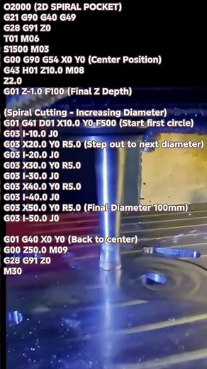 Advanced CNC Spiral Pocket Milling Macro Programming | VMC Programming Tips #machine #vrial #new #ai