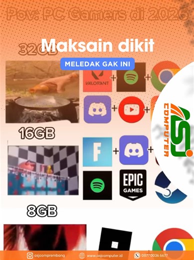 ASJ Computer Spesialis Service Laptop & Komputer – Cepat, Rapi, Bergaransi Melayani: • Service Laptop & PC • Upgrade RAM / SSD • Install Ulang & Cleaning • Penjualan Aksesoris & Komponen IT Semua layanan & produk bergaransi resmi Kami utamakan kualitas, kejujuran, dan hasil yang rapi. 📍 Jalan Raya Pantura Rembang–Lasem, Tireman, Kab. Rembang 📞 0877 0036 6677 (Admin Rembang) 📲 Chat kami via WhatsApp kapan pun! #ASJComputer #jateng #rembang #xybca #rembanghits