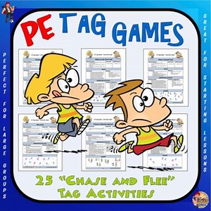 PE Warm Ups -25 Tag Games & Activities for Elementary Physical Education Lessons