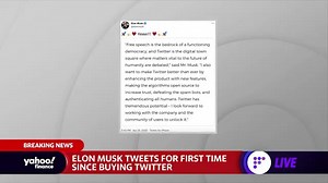 Elon Musk tweets for first time since buying Twitter to celebrate free speech