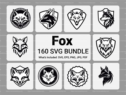 Fox Mascot SVG Bundle | Esports Logo | Cricut Vector | Fox Head Clipart - Etsy